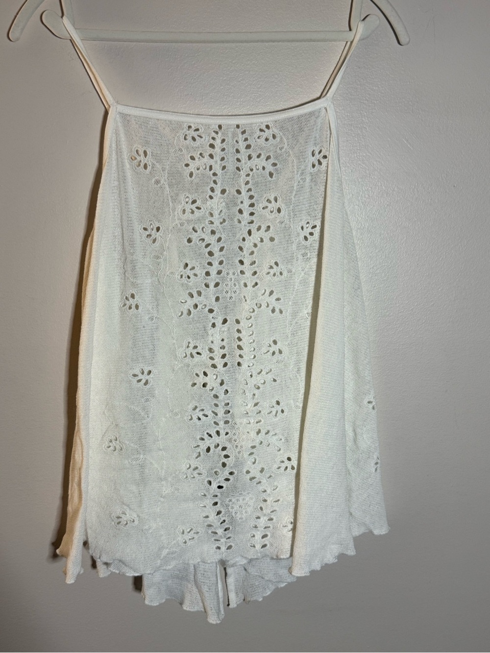 Free People White Eyelet Tie Back Top